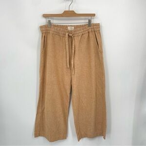 Evolverie Cotton Linen drawstring Wide Leg crop Pants Lagenlook Sz XL Orange